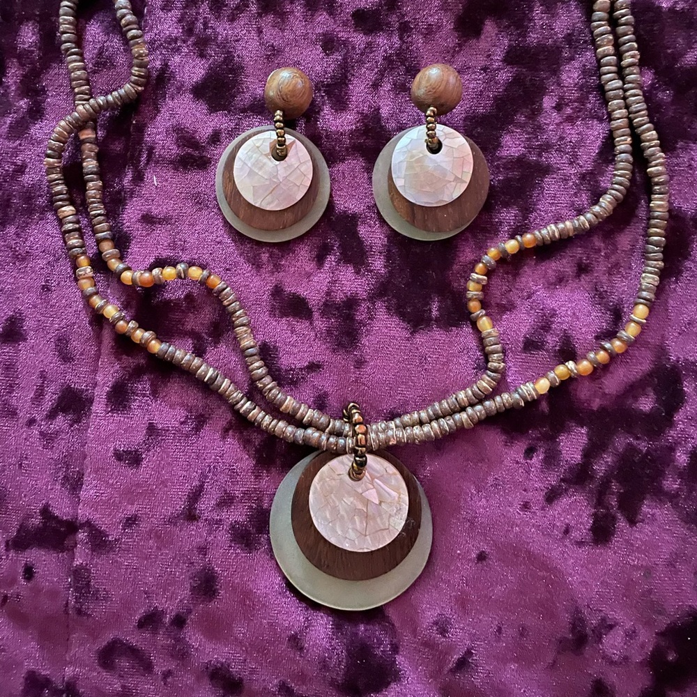 Cultural Beaded Necklace and Earrings Set
